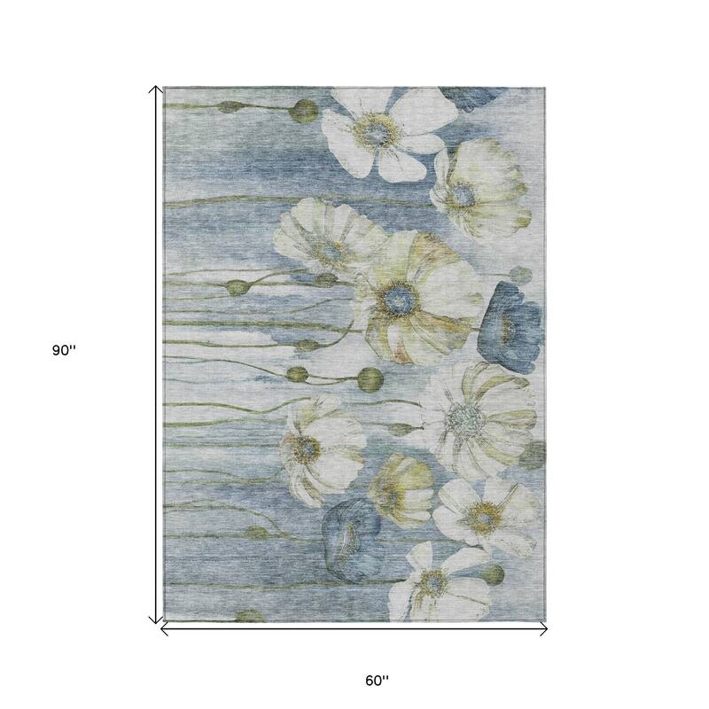 HomeRoots Floral Transitional Rectangle Outdoor Rug