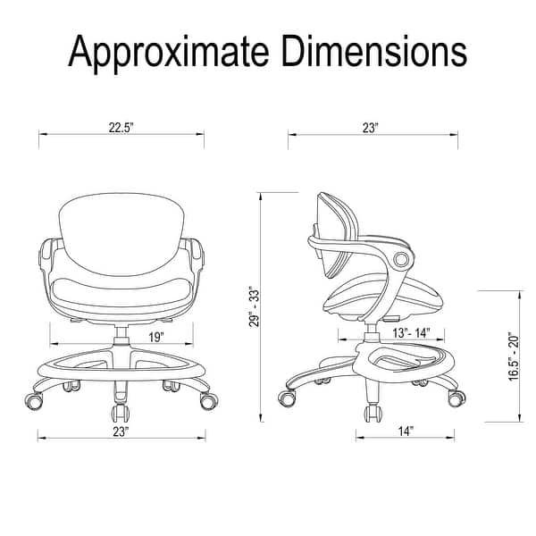 Ergonomic Kids Desk Chair with Rotating Footrest | Growing Office Chair with Adjustable Seat and Lumbar Support