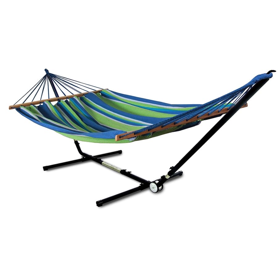 Hammaka Adjust To Fit Stand with Woven Hammock With Spreader Bar Combo