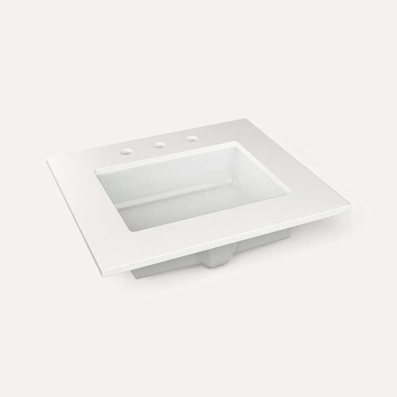 Robern TB25UCO-8 25" Quartz Vanity Top for Widespread Faucet - Quartz White