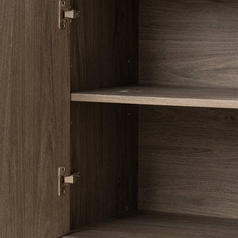 Sideboard Buffet,Mid Century Modern Storage Cabinet with Doors and Shelves, Boho Style Wooden Buffet Cabinet for Living Room