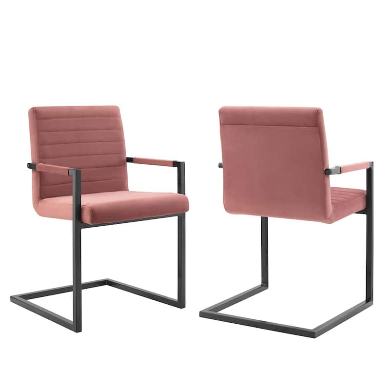 Savoy Performance Velvet Dining Chairs - Set of 2 - Dusty Rose