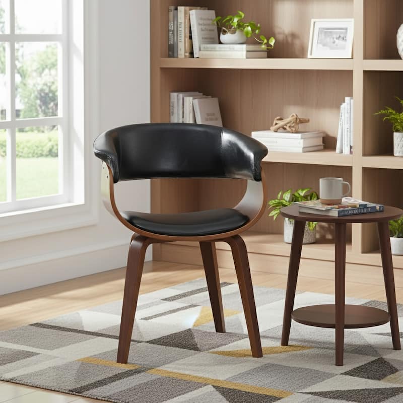 Carson Carrington Qaanaaq Wood and Faux Leather Dining Chair - Black