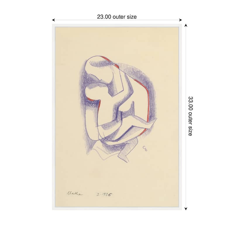 Kate and Laurel Mother 1936 Mikulas Galanda by Nostalgia Prints Framed Canvas Wall Art Print