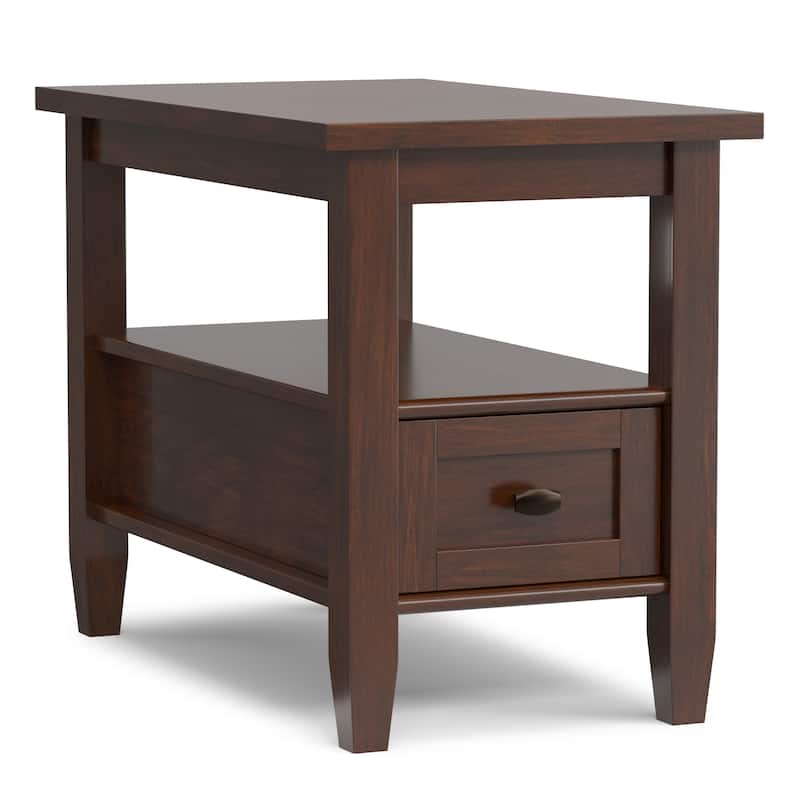 WYNDENHALL Norfolk SOLID WOOD 14 inch Wide Rectangle Transitional Narrow Side Table - 14 Inches wide