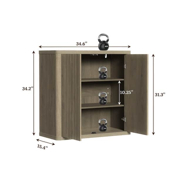 dimension image slide 0 of 3, 3 - Layer Multifunctional Rounded - Corner Side Cabinet