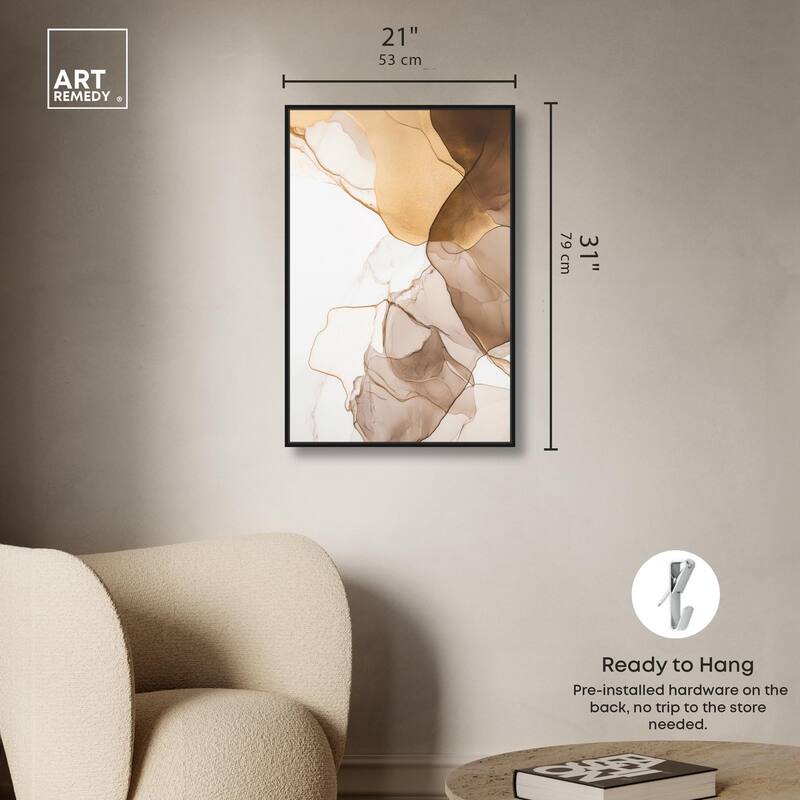 Sepia Silk Streams Canvas by Art Remedy