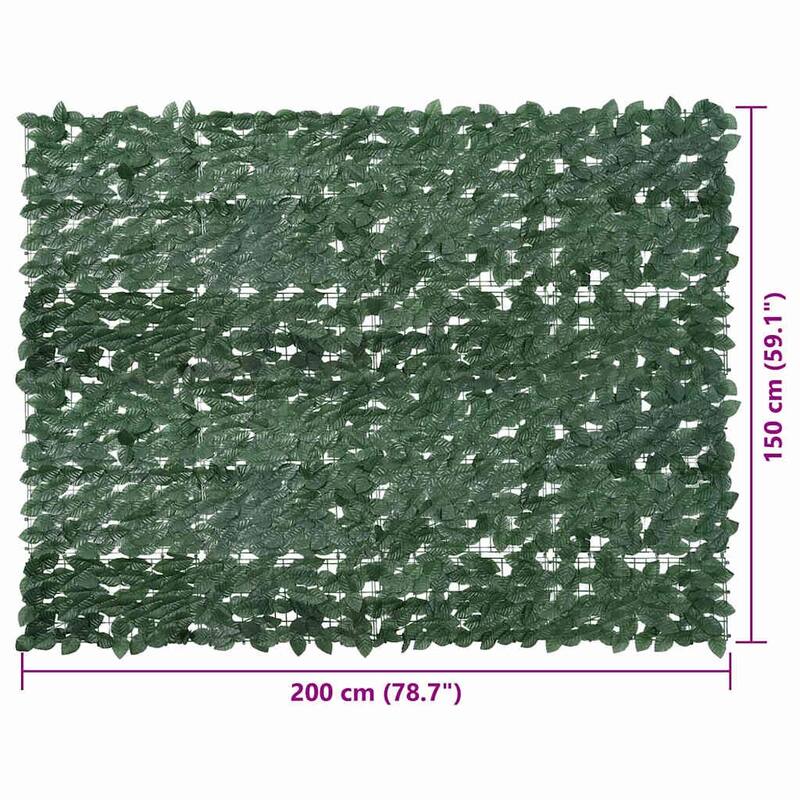 vidaXL Screen Dark green Polyethylene, Fabric 78.7x29.5 in