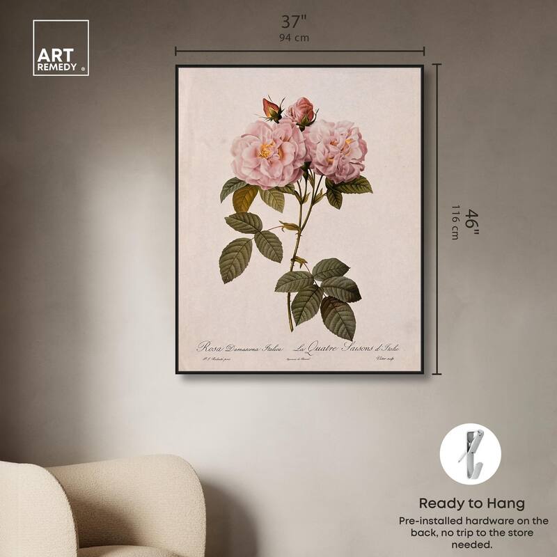 Damask Rose Canvas by Art Remedy