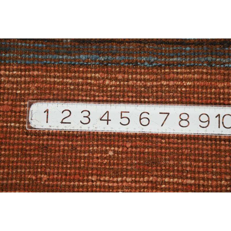 Tribal Moroccan Oriental Area Rug Hand-Knotted Orange Wool Carpet - 5'7" x 8'3"