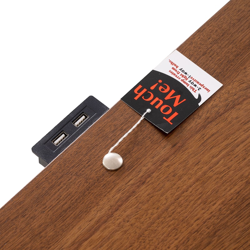 Furniture of America Forma Mid-Century Modern 6-Piece Walnut Solid Wood Platform Bedroom Set