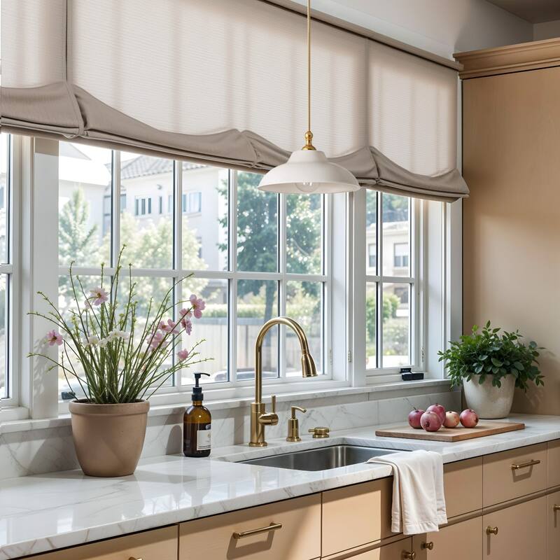 Tresor White Modern Pendant Light - Metal & Gold, White Dome Light Fixture For Modern, Scandinavian, Minimalist Room Decor - 12"