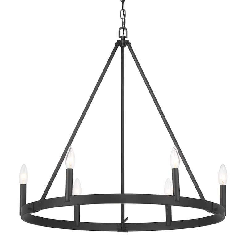 Minka Lavery 1715 Dutton 6 Light 28" Wide Taper Candle Style Ring - Coal