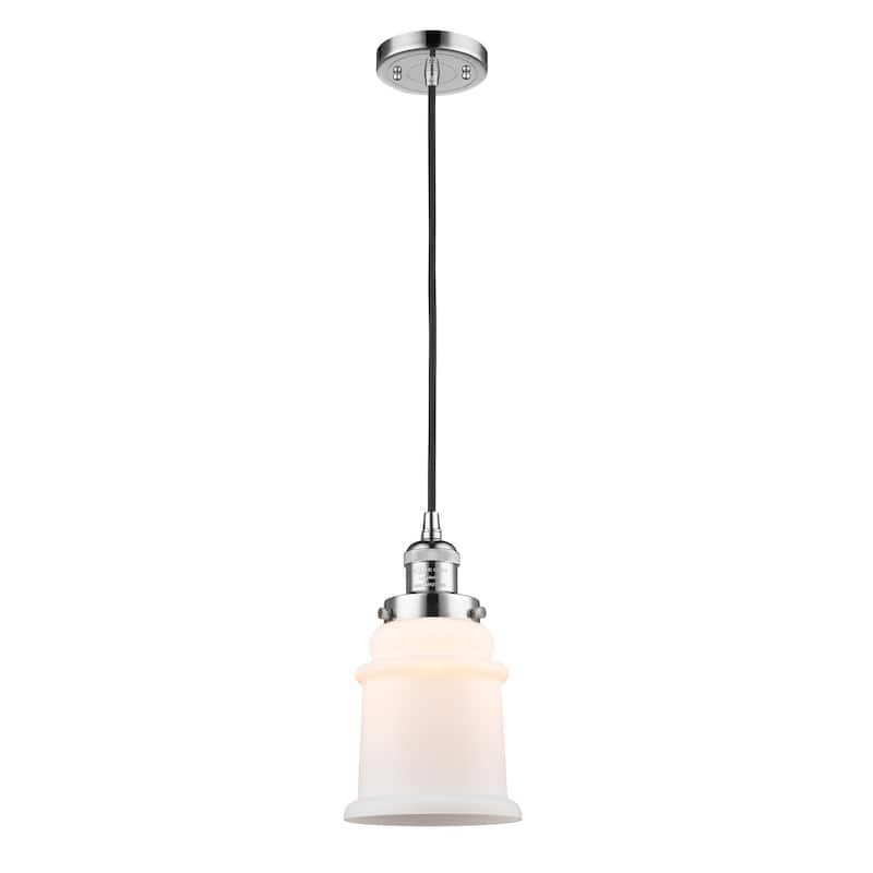 Innovations Lighting Canton - 1 Light 6" Cord Hung Mini Pendant - Polished Chrome/Matte White