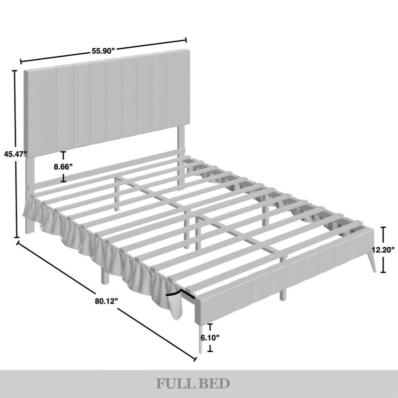 CraftPorch Modern Velvet Tufted Upholstered Gold Accent Platform Bed