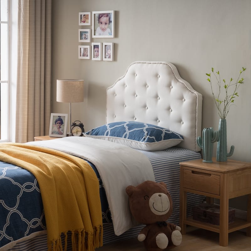 Silas Studded Fabric Twin-size Headboard by Christopher Knight Home