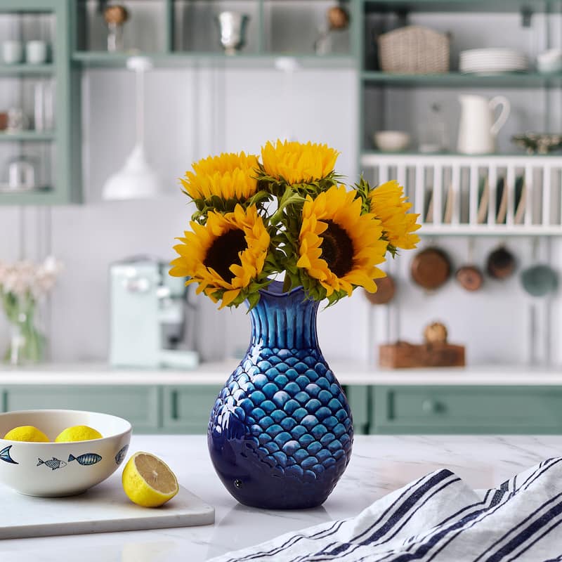 Fitz and Floyd Blue Fin Vase