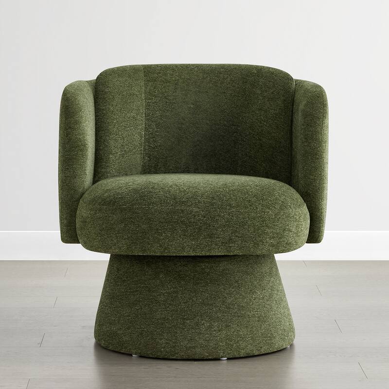 Spruce & Spring Modern Swivel Barrel Accent Chair for Living Room, Bedroom & Nursery