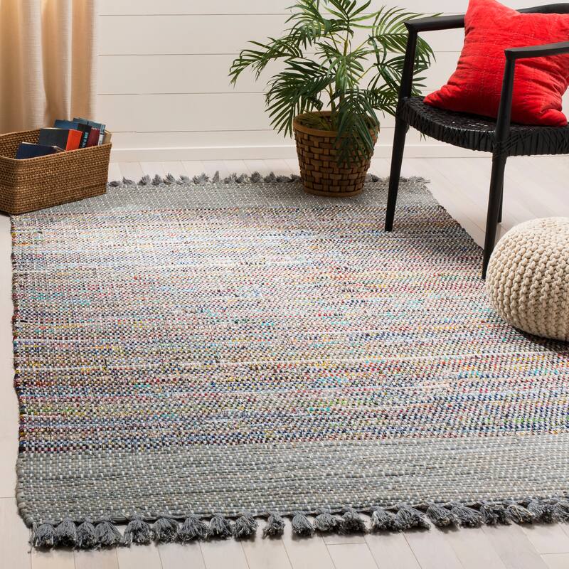 SAFAVIEH Handmade Flatweave Montauk Bylgja Casual Cotton Rug - 3' x 5' - Grey/Multi