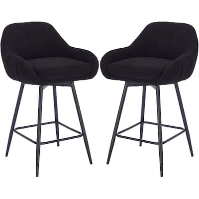 26" Counter Height Bar Stools Set of 2, Modern Swivel Bar Stools for Kitchen Island