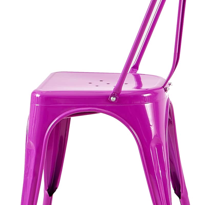 Industrial Metal 18 Inch Stackable Dining Chair Set