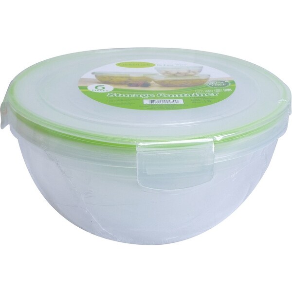 Shop 6 Piece Plastic Container W Click Lock Lids Set 6 Units