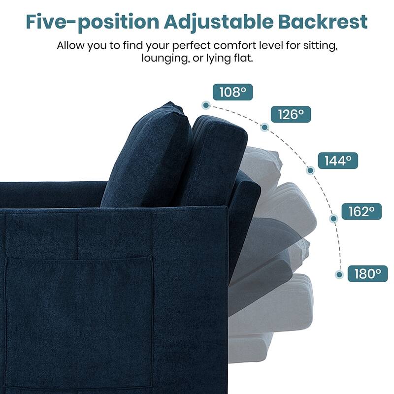31.5" Compact Sleeper Sofa with 5-Position Backrest, Storage Solutions