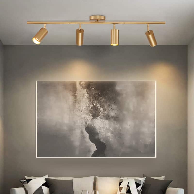 Modern Farmhouse 4/5-Light Gold Linear Ceiling Track Lighting Flush Mount Light