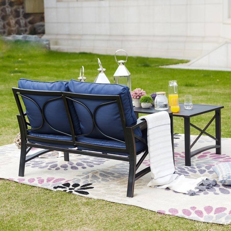 PATIO FESTIVAL 2-Piece Outdoor Loveseat & Coffee Table Set