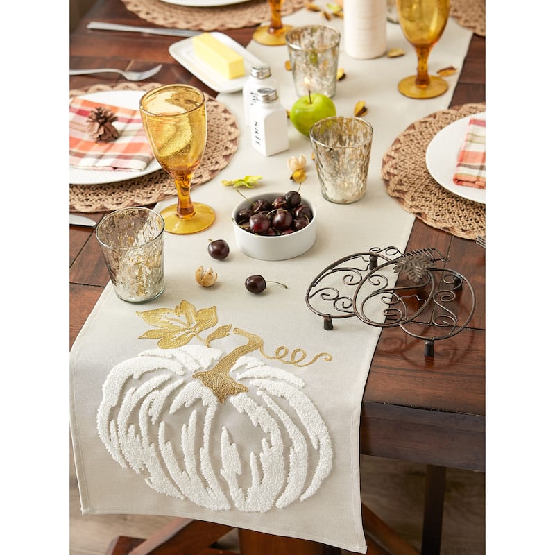 DII Embroidered Table Runner 14x70