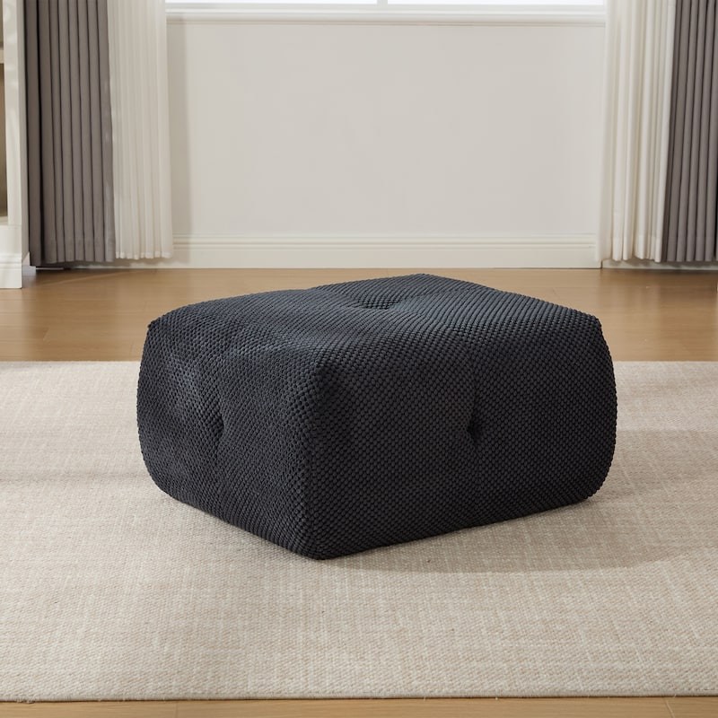 Modern Upholstered Accent Chair with Pillow and Ottoman,No Assembly Required