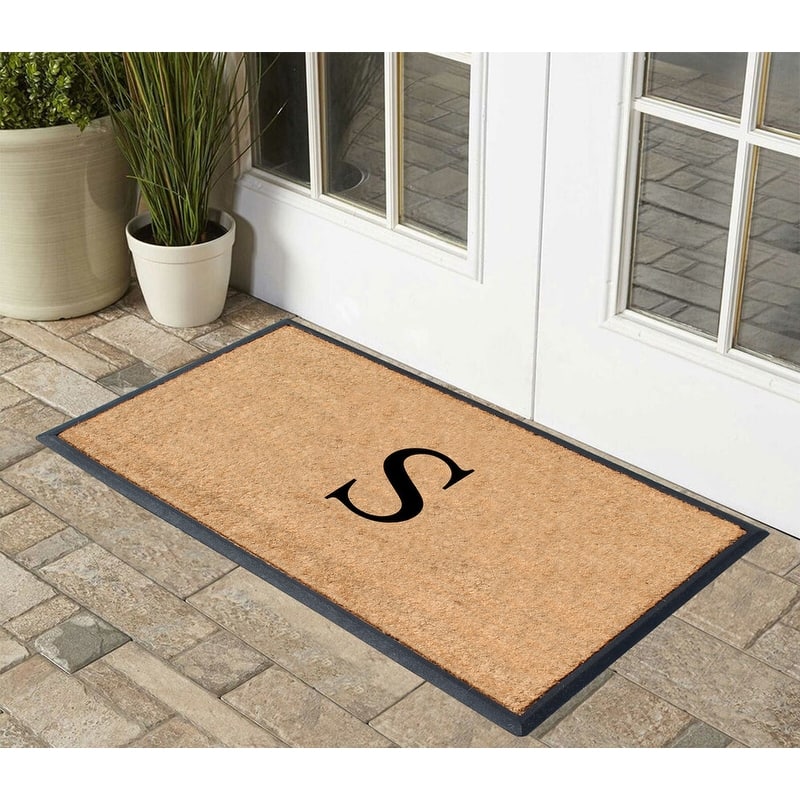 A1HC Rubber and Coir Molded Double Monogrammed Door Mat 30"x48"