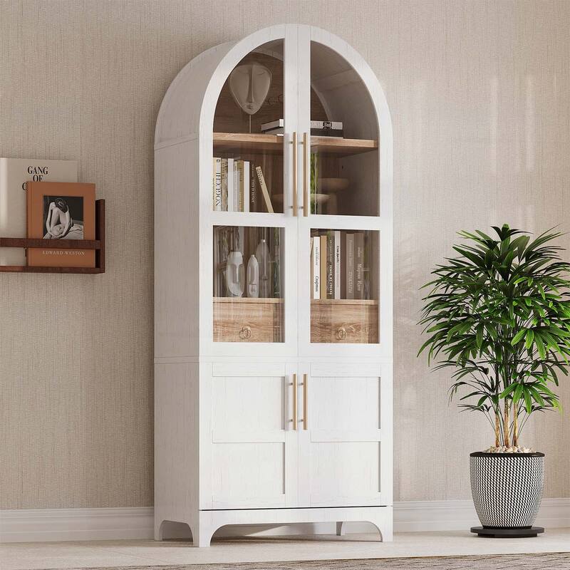 71 Inch Tall Cabinet for Versatile Storage and Elegant Farmhouse Design