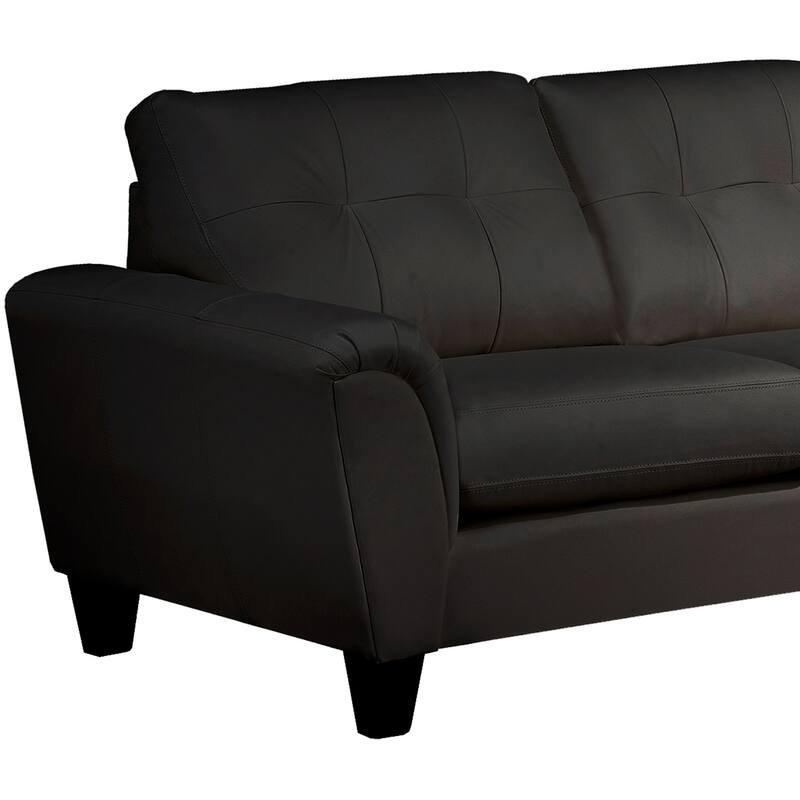 Tory Top Grain Leather Tufted Left/ Right-facing Sectional Sofa