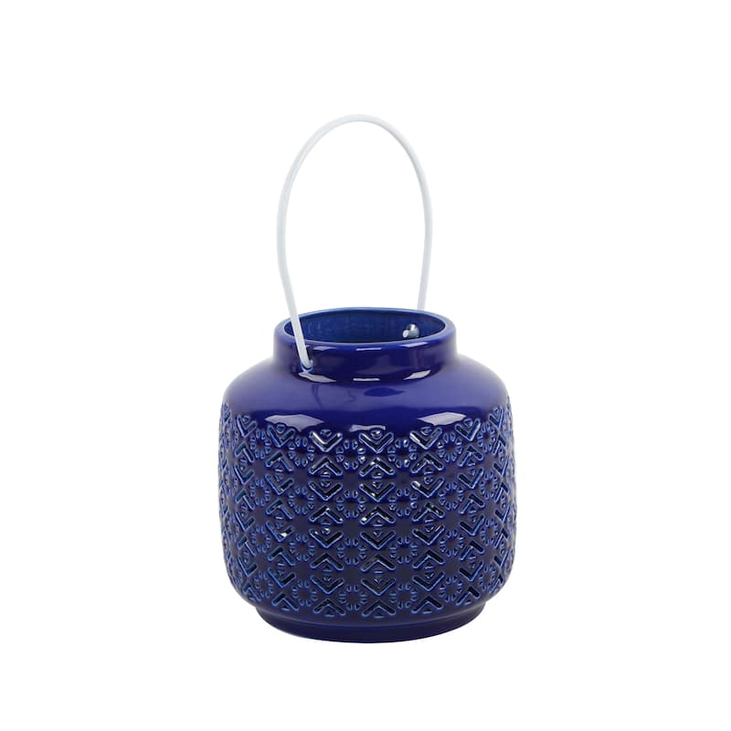 5.5In Led Birds Eye Ceramic Lantern