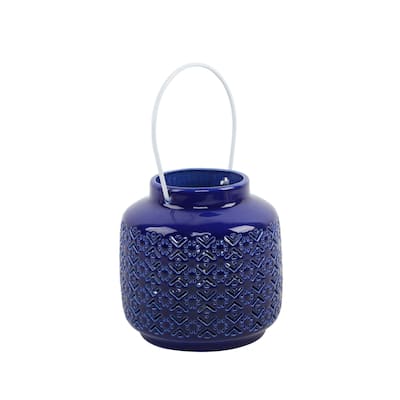 5.5In Led Birds Eye Ceramic Lantern