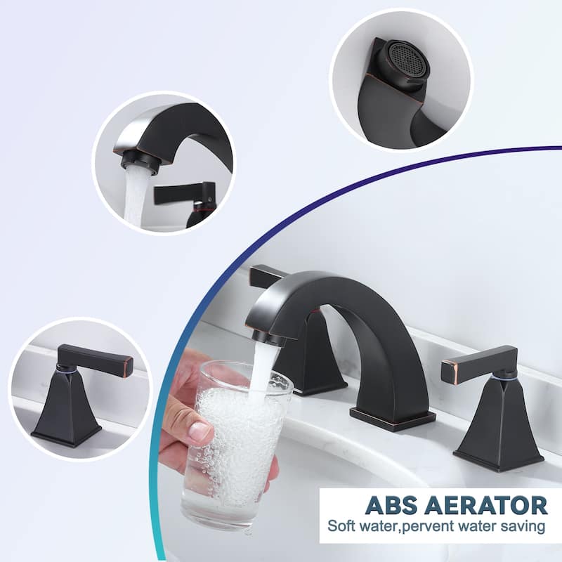 WOWOW 8 in. Widespread Double Handle Bathroom Faucet
