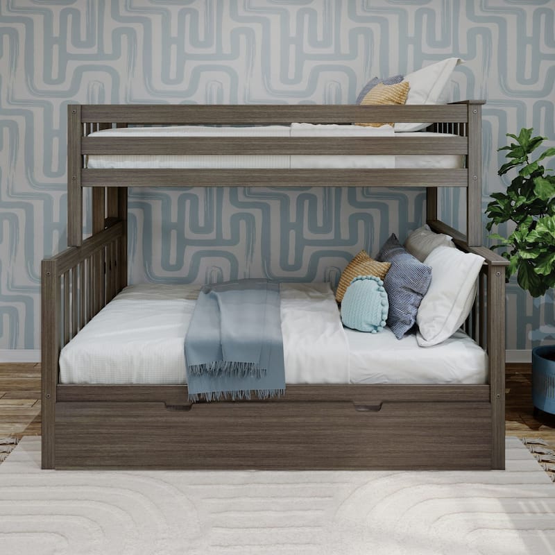 Max and Lily Twin over Full Bunk Bed with Ladder on End and Trundle