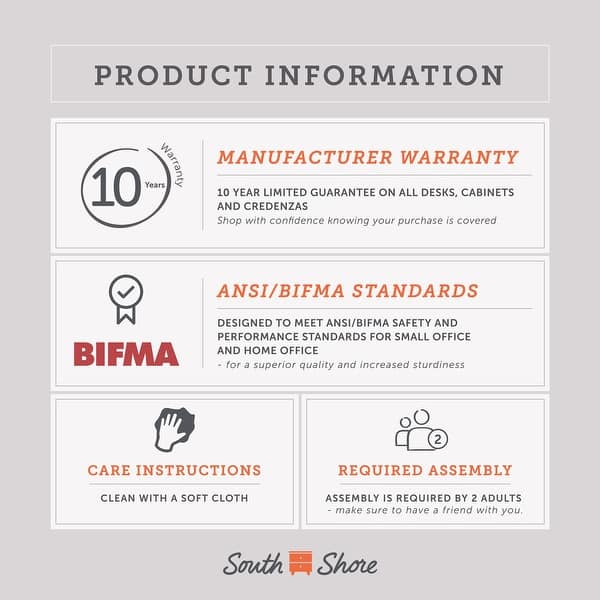 South Shore Zelia Computer Desk with Built In Power Bar On Sale Bed