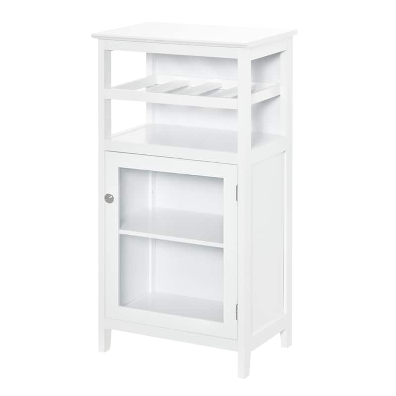 HOMCOM Wine Storage Cabinet with 4 Bottle Wine Rack, Open Shelf, Acrylic Door Cabinet with Adjustable Shelf