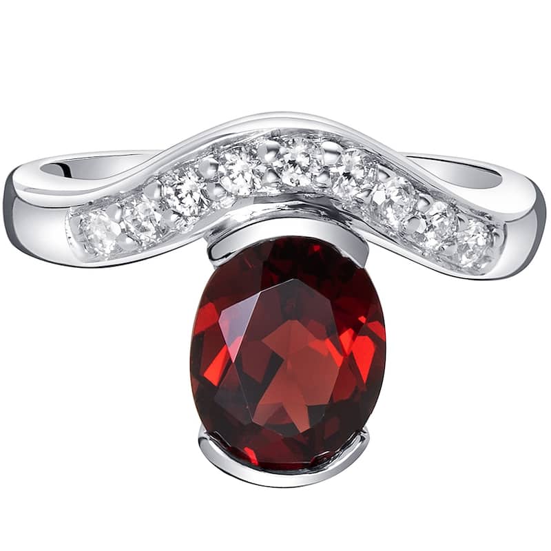 Sterling Silver 2.25 ct Garnet Birthstone Ring