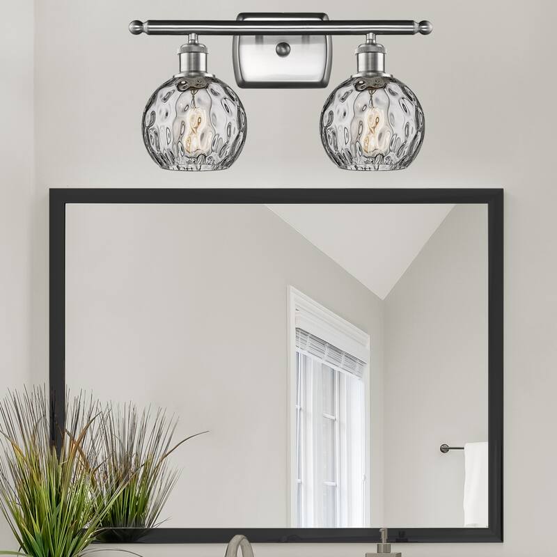 Innovations Lighting Athens Water Glass 2 Light 16" Bath Vanity Light
