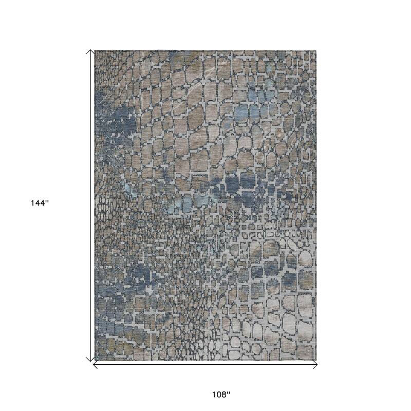 HomeRoots Abstract Transitional Rectangle Outdoor Rug