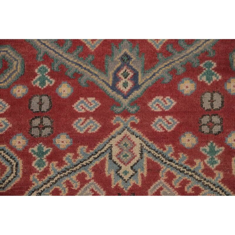 Traditional Red Kazak Area Rug Hand-Knotted Wool Carpet - 8'1" x 9'11"