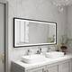 Wall Mounted Back Light Bathroom Framed LED Mirror Anti- Fog With Dimmable Light Touch Sensor And Memory Function