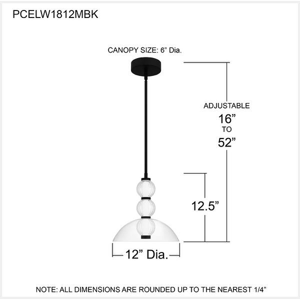 Elway Integrated LED Matte Black Pendant