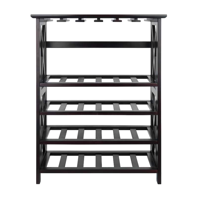 Rio 24-Bottle Wine Rack, Espresso - 28.74 x 13.39 x 35.71 inches