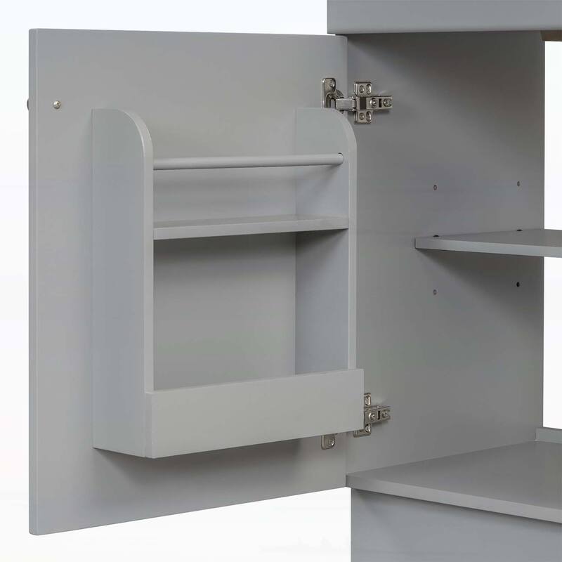 Freestanding Vanity Set with Door Shelf and Adjustable Shelf