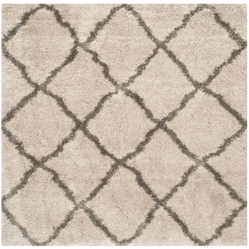 SAFAVIEH Belize Shag Erlgard Rug - 6'7" Square - Taupe/Grey