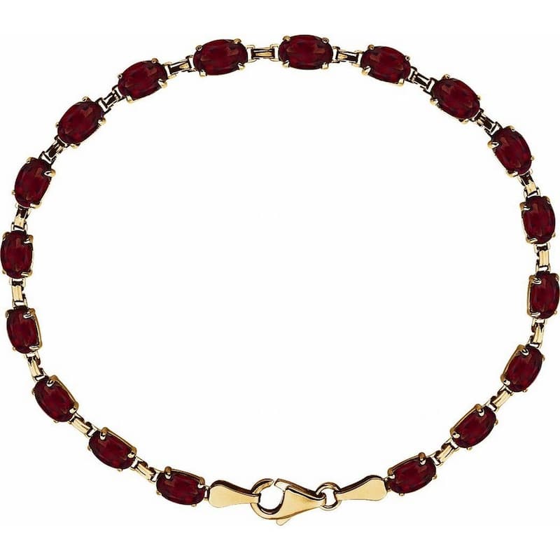 Curata 14k Yellow Gold Mozambique Garnet Mozambique Garnet Bracelet